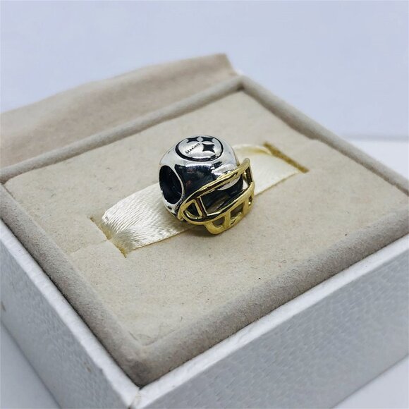 🧜🏾♀️🎀Pandora NFL Pittsburgh Steelers Football Helmet Charm - Picture 5 of 9